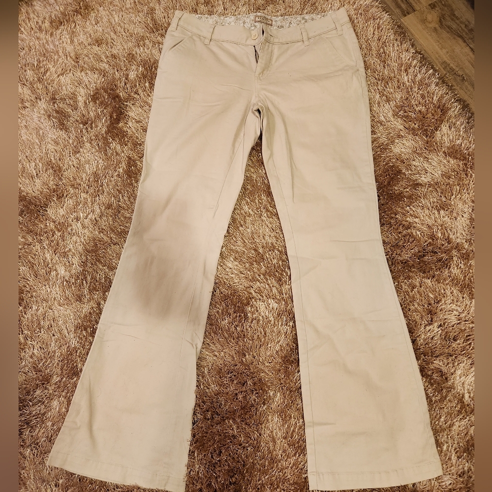 Beige Flared Pants